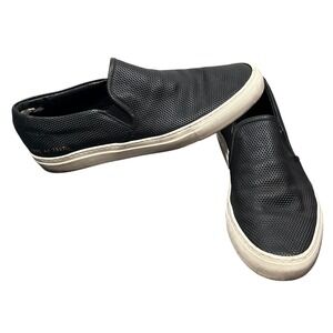 Common Projects Slip On Mens Size 43EU US 10 Black Perforated Leather Sneakers